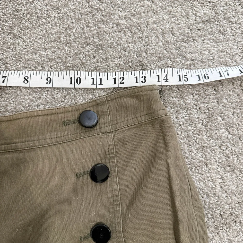 Broome Street Kate Spade Sailor Style‎ Cropped Wide Leg Pants Olive Green Size 0